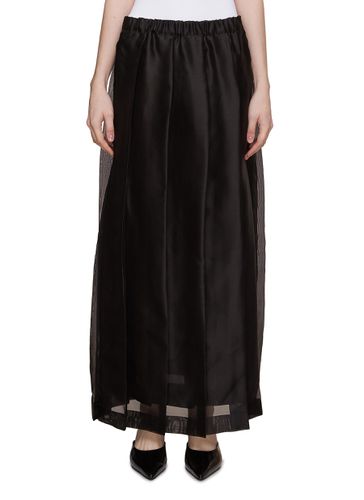 Elasticated Waist Pleated Silk Satin Skirt - FABIANA FILIPPI - Modalova