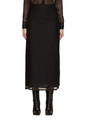 Layered Wool Silk Pencil Skirt - FABIANA FILIPPI - Modalova