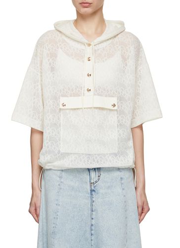 Lace Hooded Short Sleeved Top - CRUSH COLLECTION - Modalova