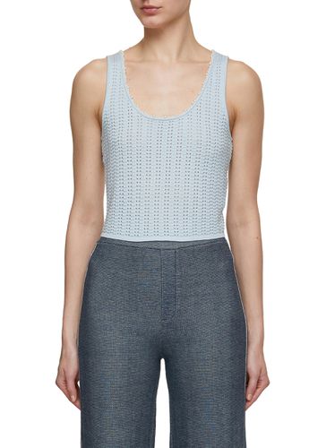 Pearl Embellished Cropped Tank Top - CRUSH COLLECTION - Modalova