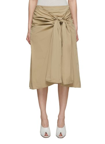 Asymmetric Front Knot Compact Cotton Skirt - BOTTEGA VENETA - Modalova