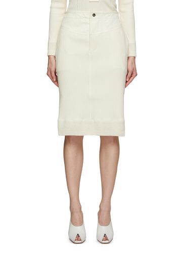 Compact Cotton Ribbed Jersey Knee-length Skirt - BOTTEGA VENETA - Modalova