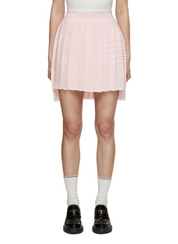 Stitched Seersucker 4 Bar Pleated Mini Skirt - THOM BROWNE - Modalova