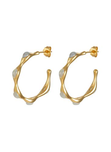 Magma 18K Gold Plated Gemstone Large Hoop Earrings - MISSOMA - Modalova