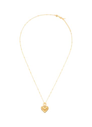 Ridge Heart Charm 18K Gold Plated Brass Necklace - MISSOMA - Modalova