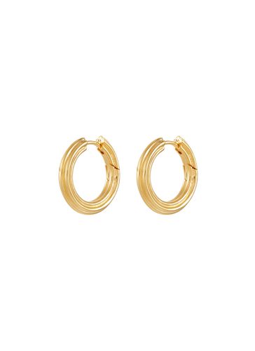 Medium Ridge 18k Gold Plated Brass Hoop Earrings - MISSOMA - Modalova