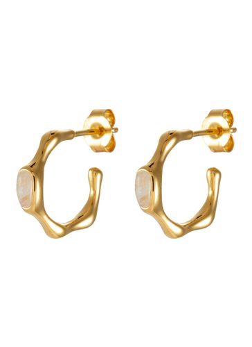Magma 18K Gold Plated Gemstone Small Hoop Earrings - MISSOMA - Modalova