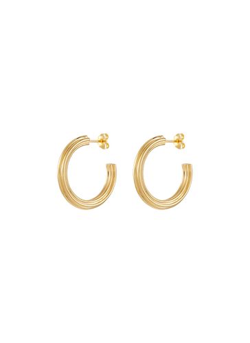 Large Ridge 18k Gold Plated Brass Hoop Earrings - MISSOMA - Modalova