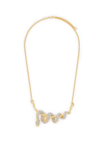 Coiled Serpent 14K Gold & Rhodium Plated Brass Crystal Necklace - ALEXIS BITTAR - Modalova
