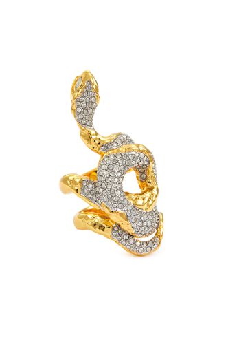 Serpent 14K Gold & Rhodium Plated Brass Crystal Pavé Ring - ALEXIS BITTAR - Modalova