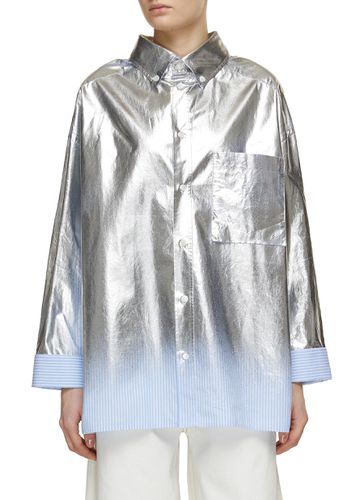 Nathalie Hand Coated Silver Oversized Shirt - DARKPARK - Modalova
