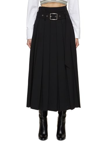 Belted Pleated Maxi Skirt - MO & CO. - Modalova