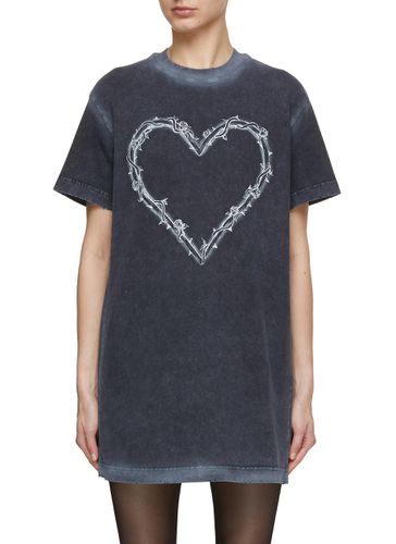 Heart Print Cotton T-Shirt Dress - MO & CO. - Modalova