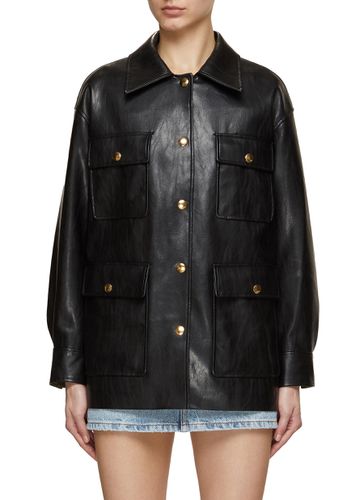 Faux Leather Shirt Jacket - MO & CO. - Modalova