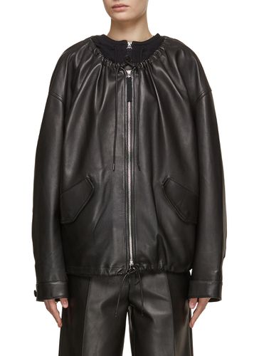 Ruched Leather Jacket - HELMUT LANG - Modalova