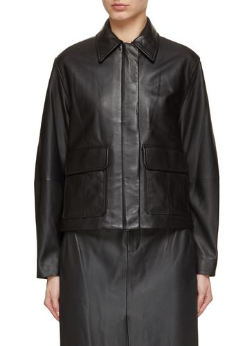 Zip Front Leather Jacket - VINCE - Modalova