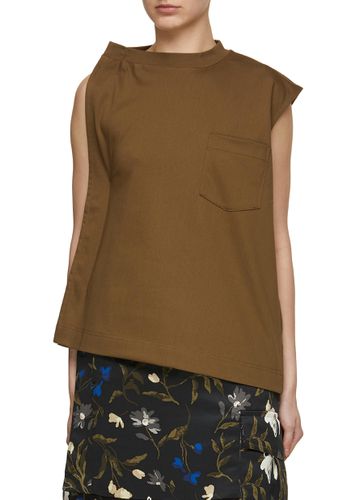 Asymmetrical Sleeve Front Pocket Jersey T-Shirt - SACAI - Modalova