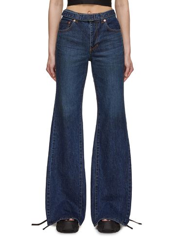 High Waisted Belted Flared Jeans - SACAI - Modalova