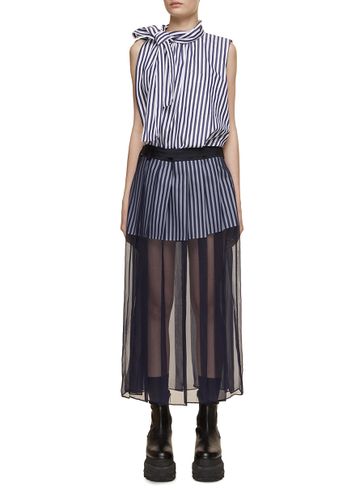 Pussybow Striped Skirt Dress - SACAI - Modalova