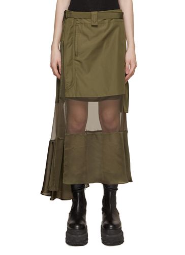 Asymmetrical Sheer Chiffon Panel Skirt - SACAI - Modalova
