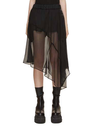 Asymmetrical Sheer Silk Chiffon Skirt - SACAI - Modalova