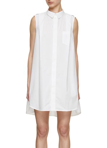 Shoulder Fold Cotton Poplin Shirt Dress - SACAI - Modalova