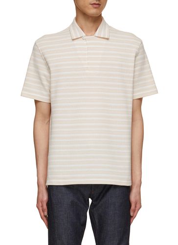 Striped Cotton Polo Shirt - ZEGNA - Modalova