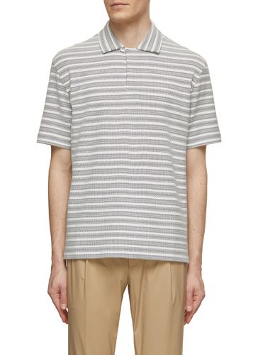 Striped Honeycomb Cotton Polo T-Shirt - ZEGNA - Modalova