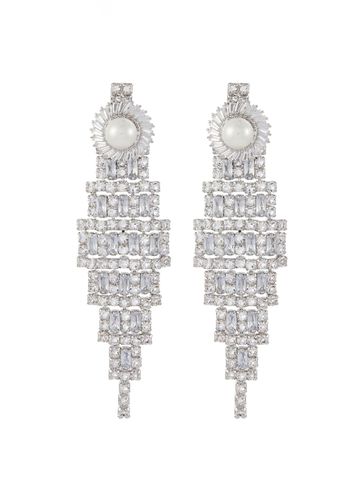 Chandelier Crystal Pearl Drop Earrings - VENNA - Modalova