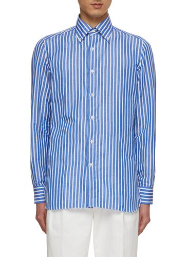Button Down Collar Stripes Shirt - LUIGI BORRELLI - NAPOLI - Modalova