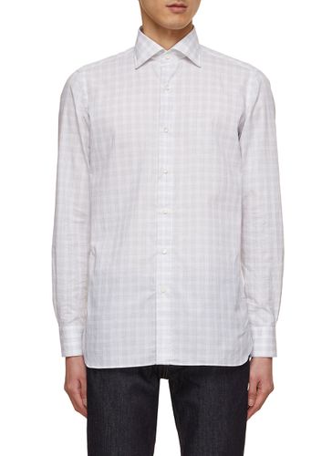Spread Collar Check Cotton Shirt - LUIGI BORRELLI - NAPOLI - Modalova