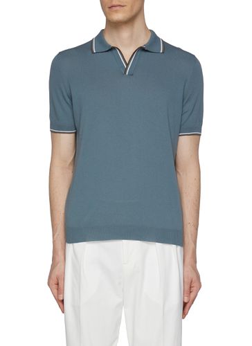Buttonless Cotton Tennis Polo Shirt - EQUIL - Modalova