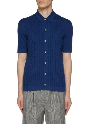 Cotton Cable Knit Shirt - EQUIL - Modalova