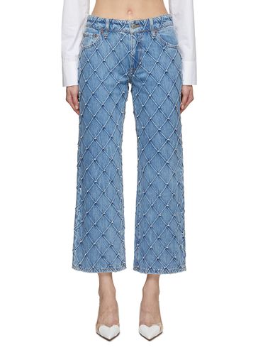 Weezy Quilted Embellished Cropped Mid-Rise Jean - ALICE & OLIVIA - Modalova
