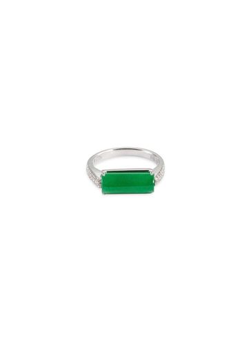 Diamond jadeite 18k white gold ring - SAMUEL KUNG - Modalova