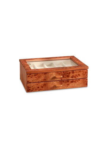 Elm briar wood two-drawer watch box - AGRESTI - Modalova