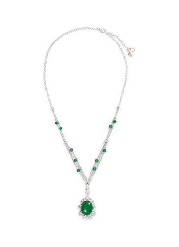 Diamond jade 18k gold pendant necklace - SAMUEL KUNG - Modalova