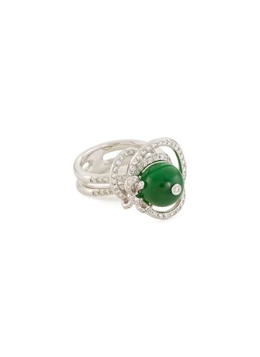 Diamond jade 18k white gold ring - SAMUEL KUNG - Modalova