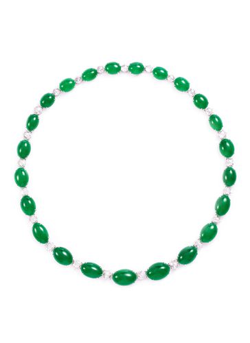 Diamond jade 18k white gold necklace - SAMUEL KUNG - Modalova