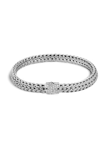Diamond silver small woven chain bracelet - JOHN HARDY - Modalova