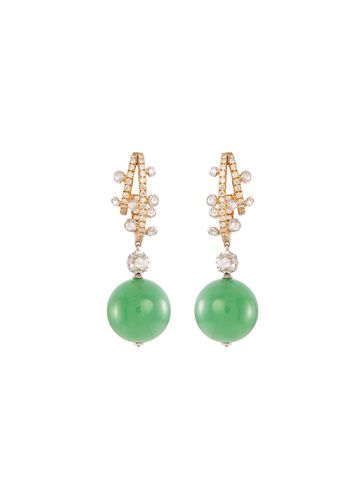 Diamond jade 18k gold earrings - SAMUEL KUNG - Modalova