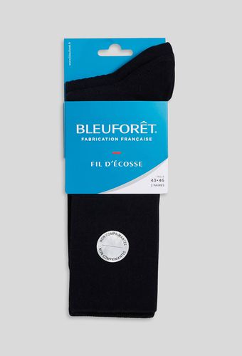 Lot de 2 paires de chaussettes à cotes en fil d'écosse Bleuforêt - BLEU FORET - Modalova