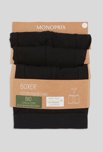 Lot de 3 boxers unis - MONOPRIX HOMME - Modalova