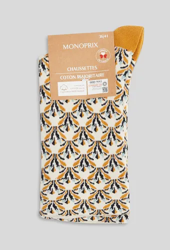 Paire de chaussettes fantaisie en coton PREMIUM - MONOPRIX FEMME - Modalova