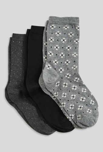 Lot de 3 paires de chaussettes fantaisie en coton - MONOPRIX FEMME - Modalova