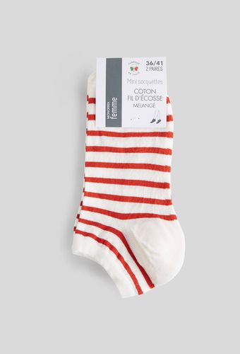 Lot de 2 chaussettes rayées - MONOPRIX FEMME - Modalova