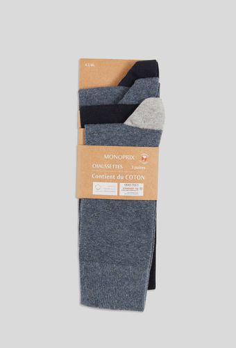 Lot de 3 paires de chaussettes fantaisie en coton - MONOPRIX - Modalova