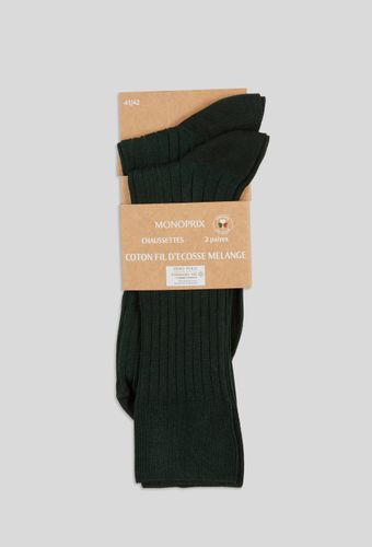 Lot de 2 paires de chaussettes en fil d'écosse - MONOPRIX - Modalova