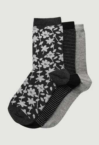 Lot de 3 paires de chaussettes fantaisie à fleurs en coton - MONOPRIX FEMME - Modalova