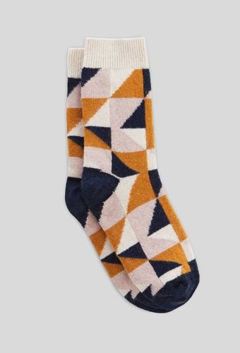 Paire de chaussettes fantaisie géométrique contenant du cachemire - MONOPRIX - Modalova